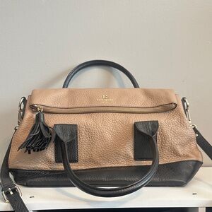 Kate Spade Black and Tan Large Bag with Shoulder Strap